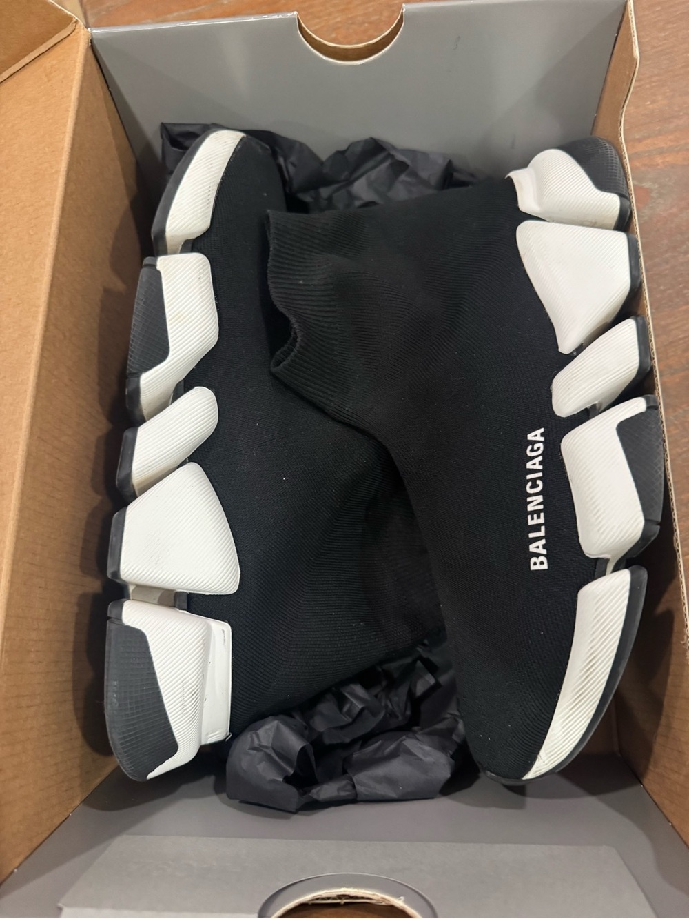 Balenciaga Black White Speed Sock Runner